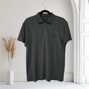 AG Adriano Goldschmied Men's Gray Short‎ Sleeve Polo Shirt Size Medium NEW